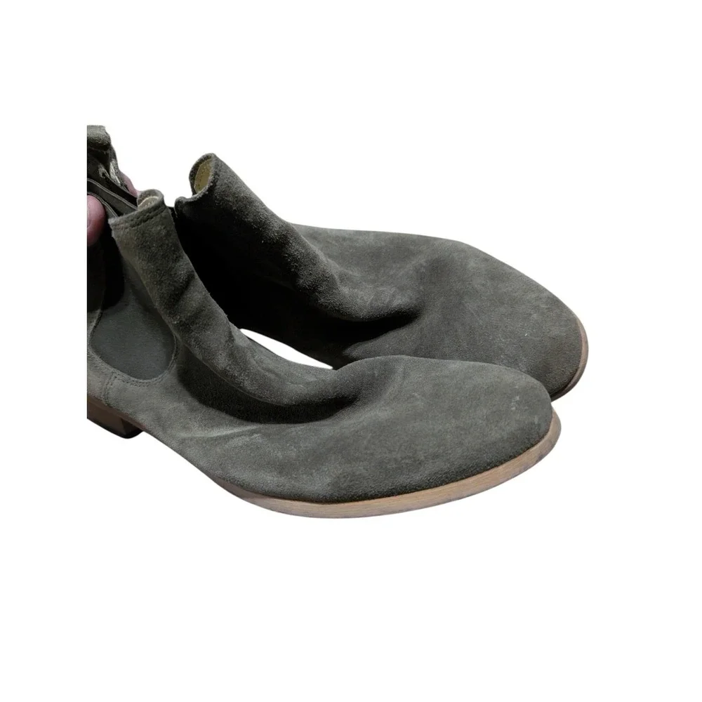 New Mens The Shoe Bear Dev Chelsea Olive Green Suede Ankle Boots Size 45 US 12‎